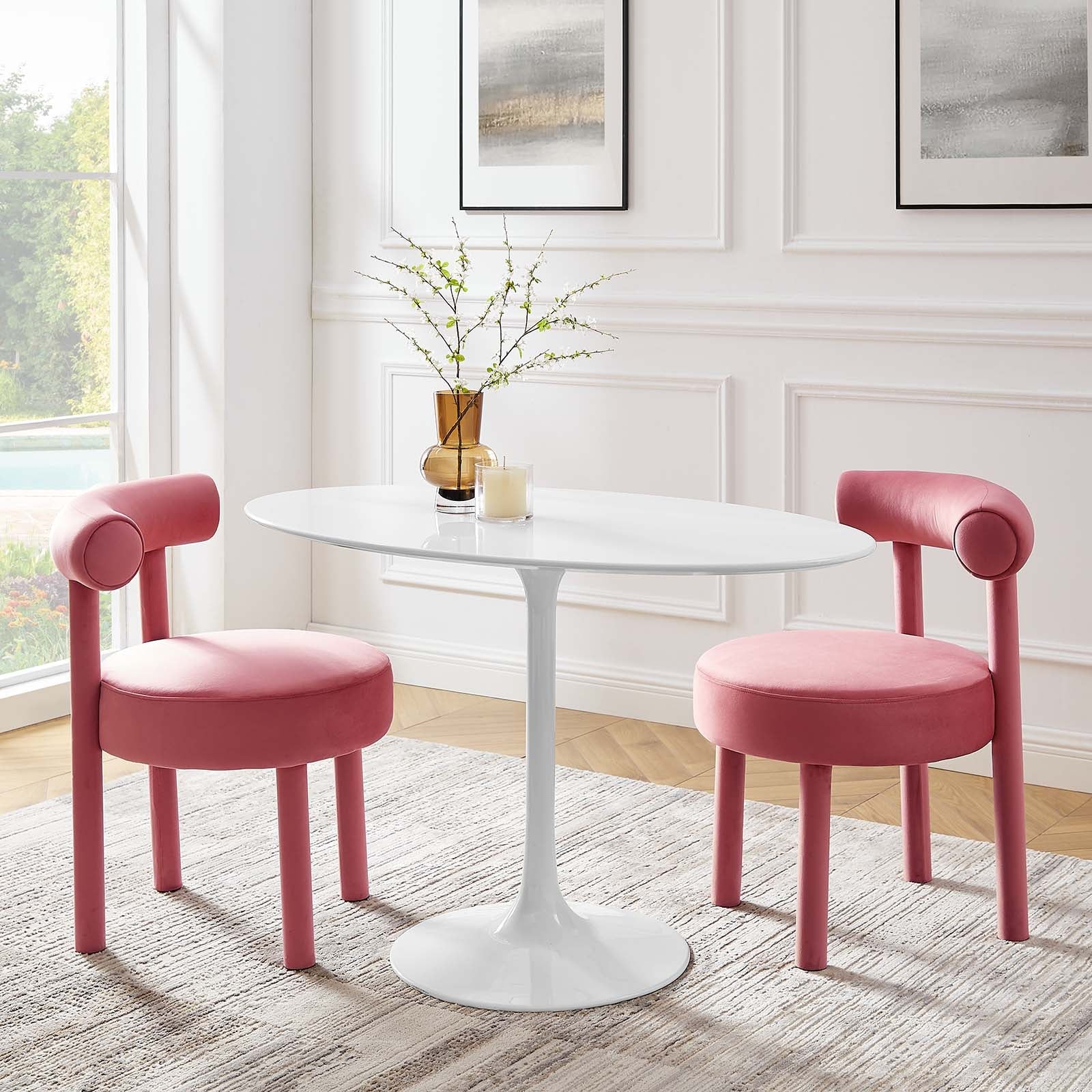 Tulip Oval Wood Top Dining Table – Stealmod Furniture