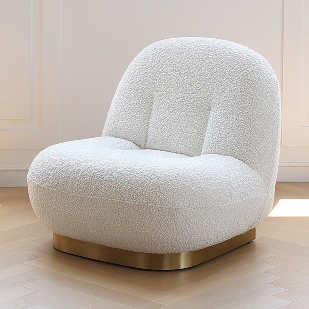 Modholic Breeze Boucle Chair, Gold