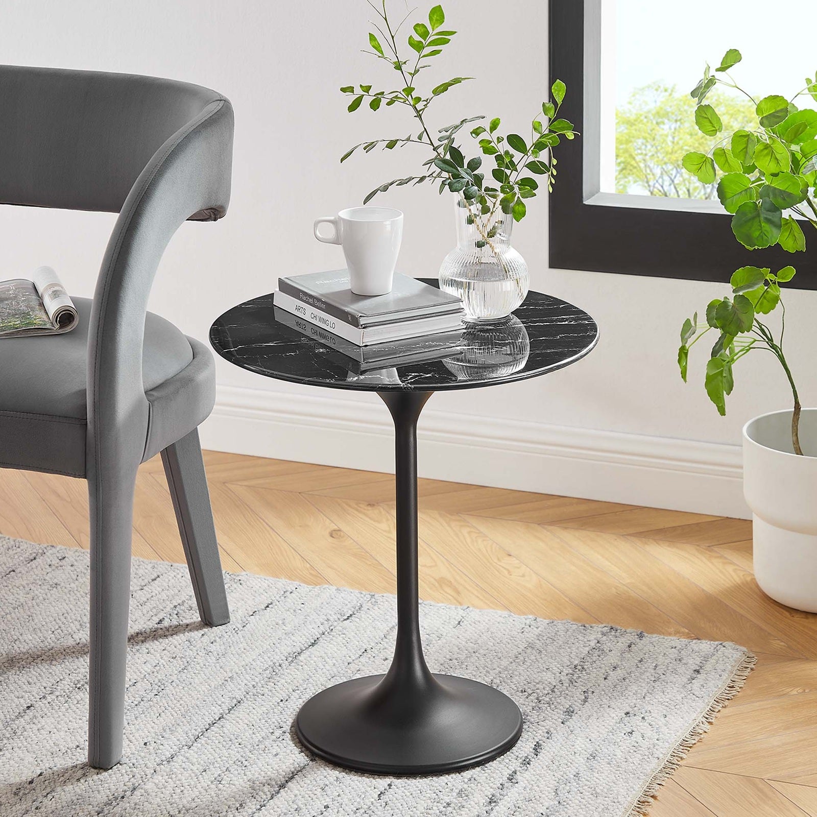 Modholic Tulip Marble Side Table - 20" Round