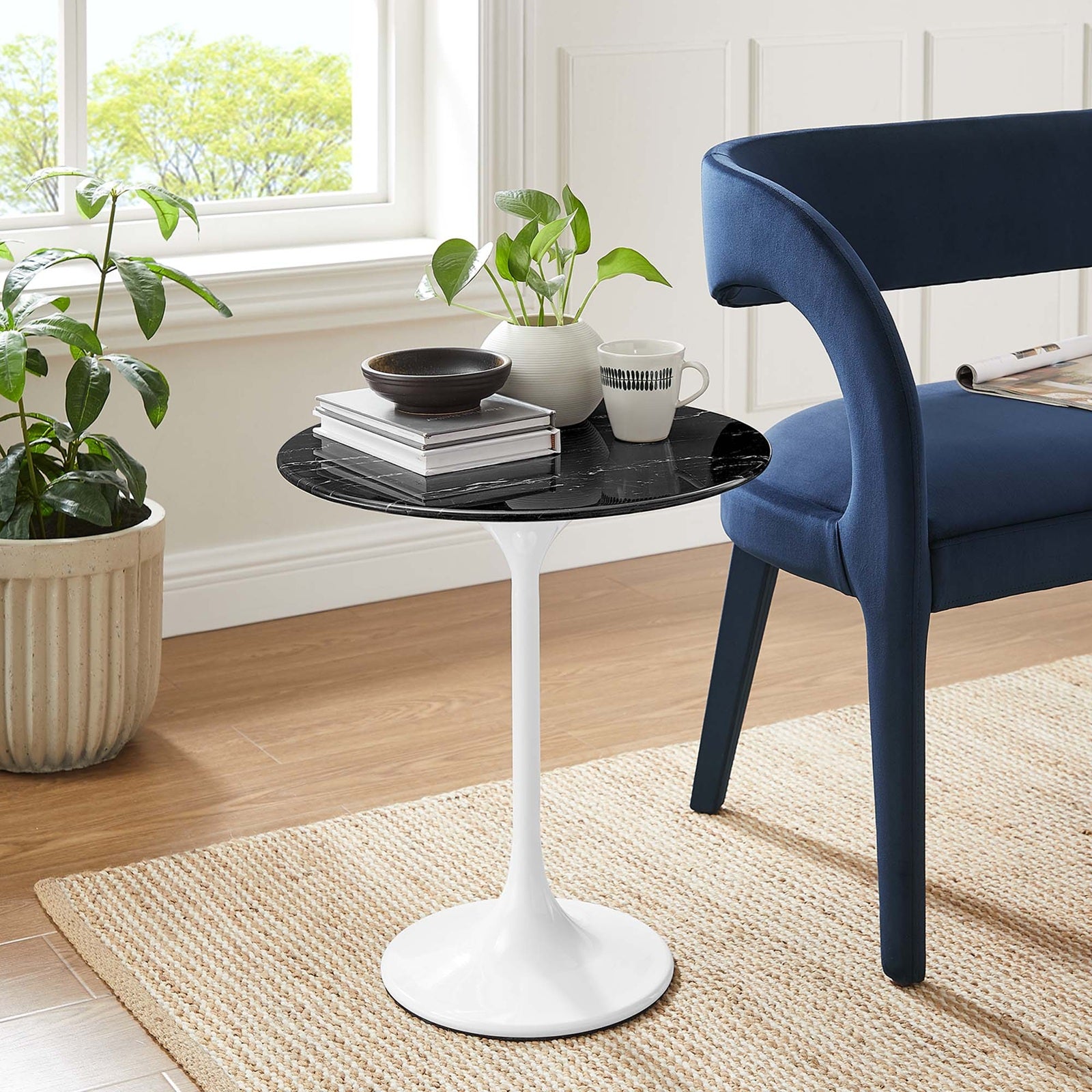 Modholic Tulip Marble Side Table - 20" Round