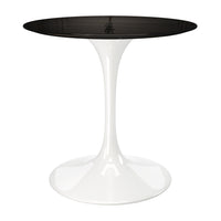 Modholic Tulip Fiberglass Dining Table, Round White Base