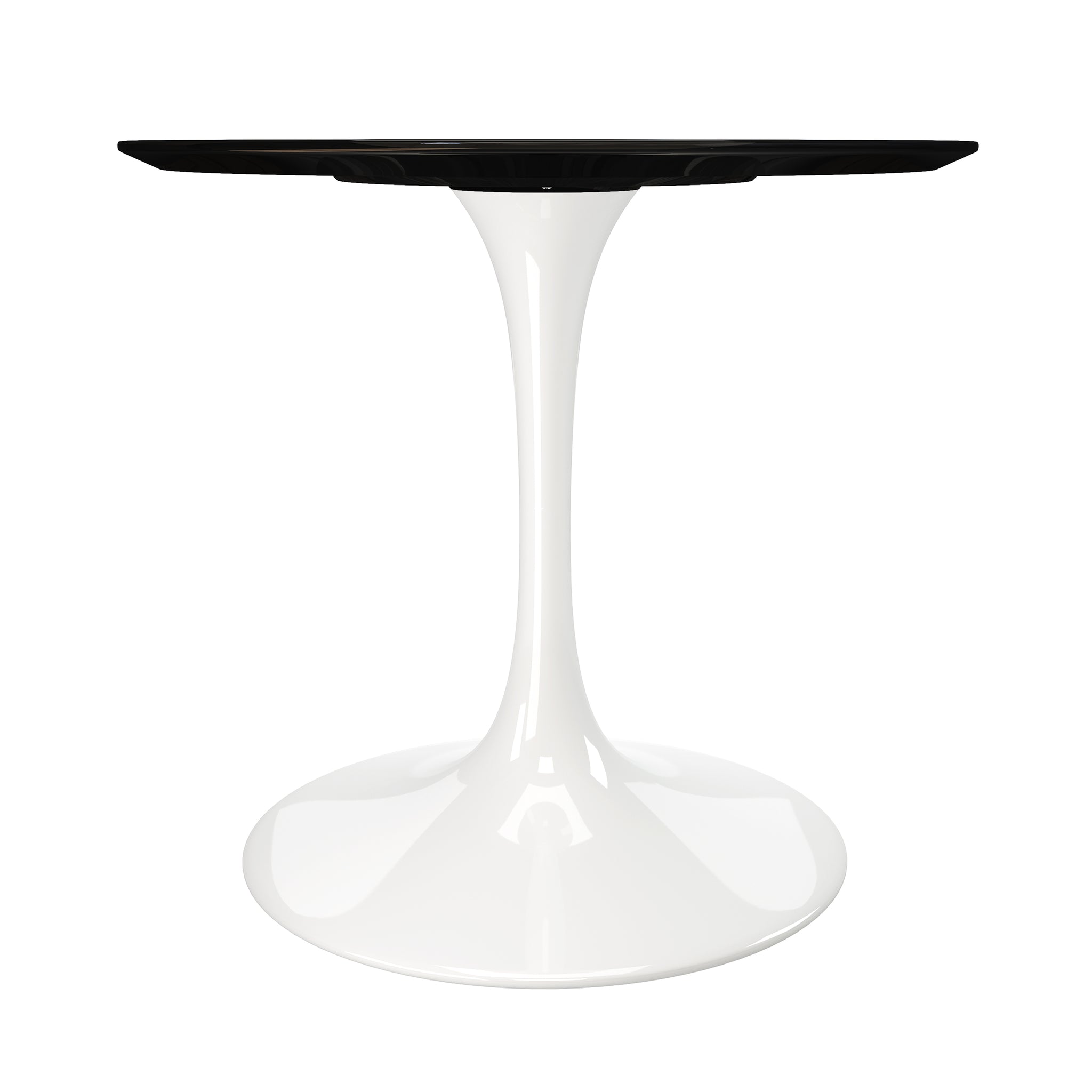 Modholic Tulip Fiberglass Dining Table, Round White Base