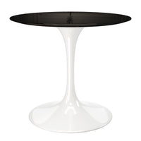 Modholic Tulip Fiberglass Dining Table, Round White Base