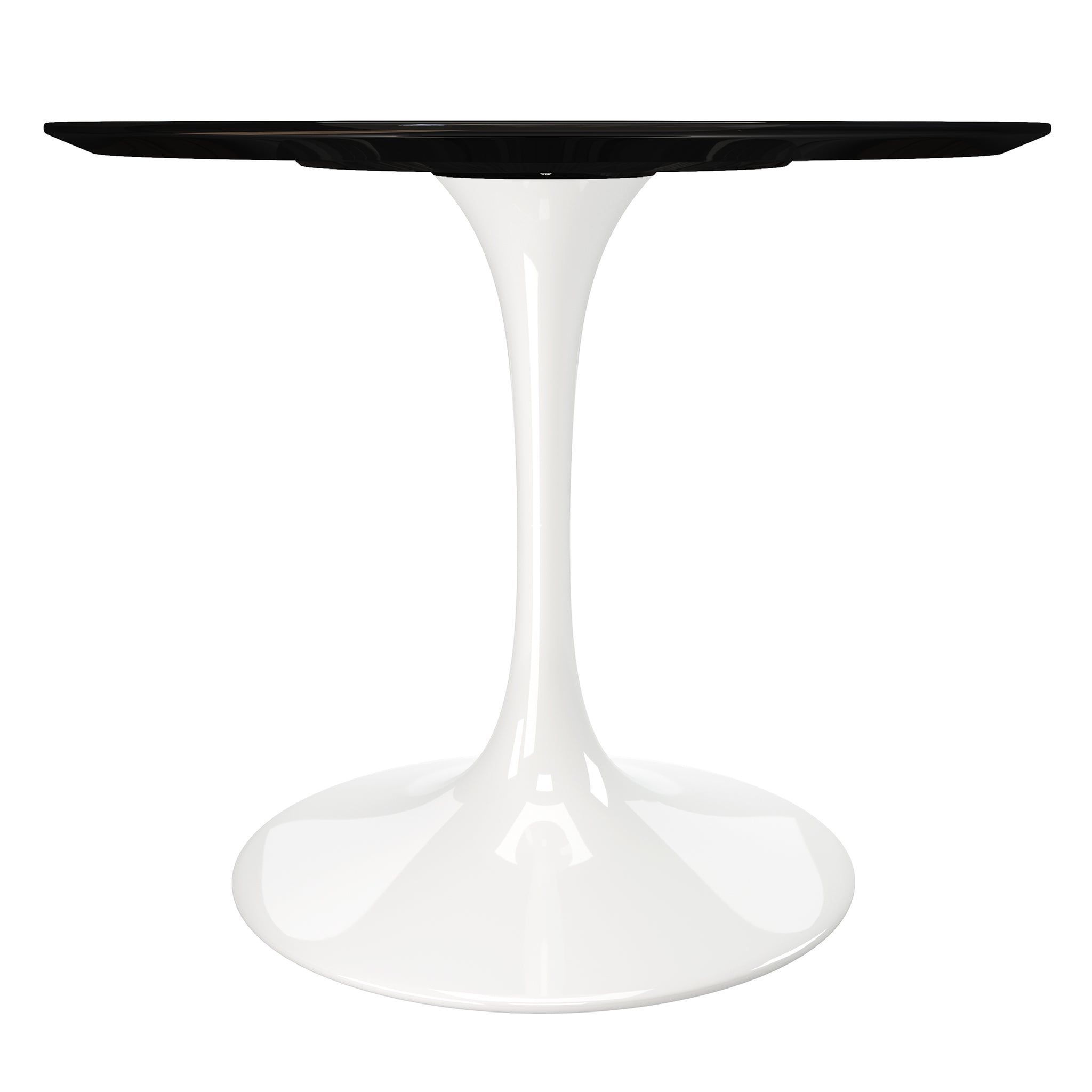 Modholic Tulip Fiberglass Dining Table, Round White Base