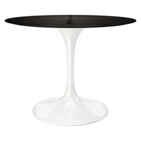 Modholic Tulip Fiberglass Dining Table, Round White Base