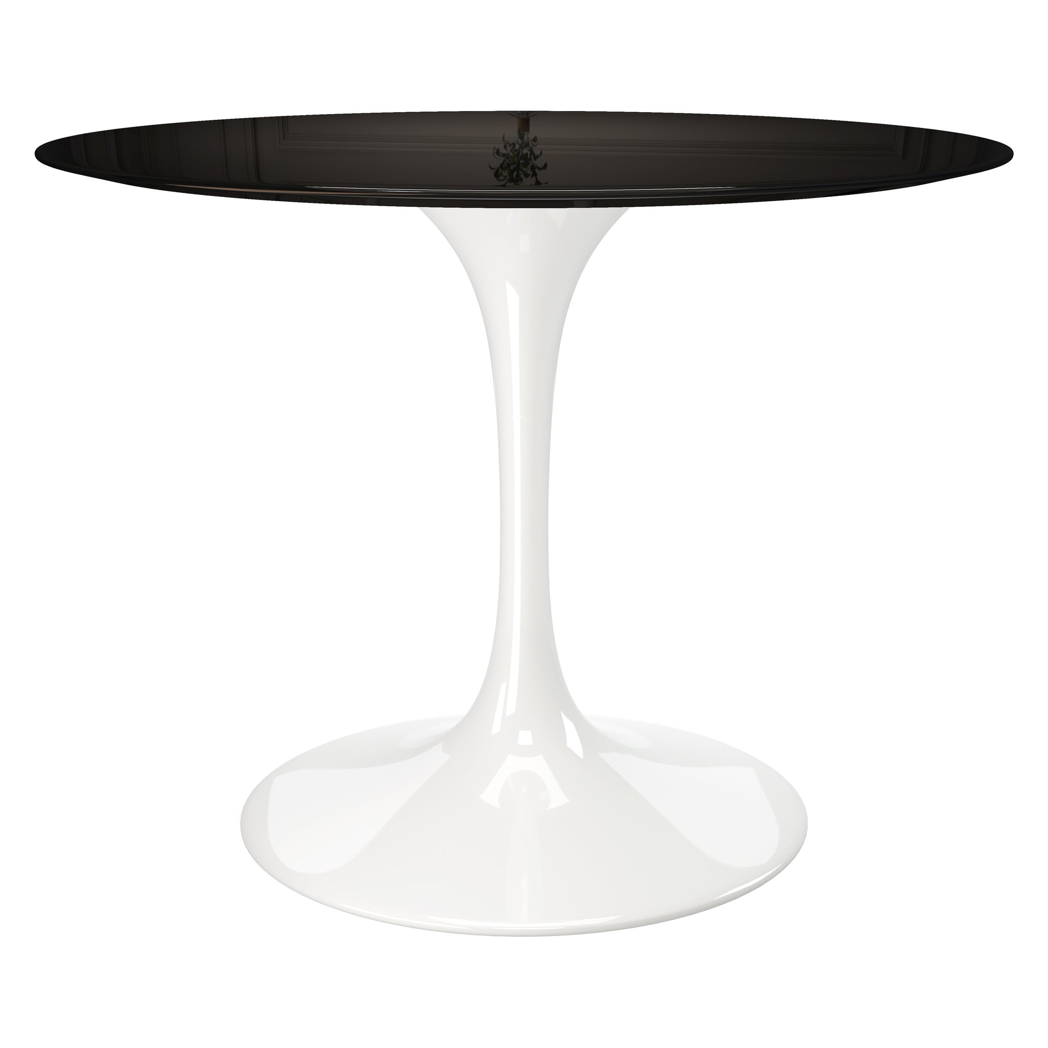Modholic Tulip Fiberglass Dining Table, Round White Base