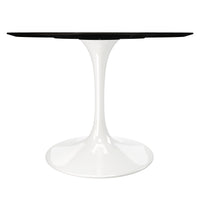 Modholic Tulip Fiberglass Dining Table, Round White Base