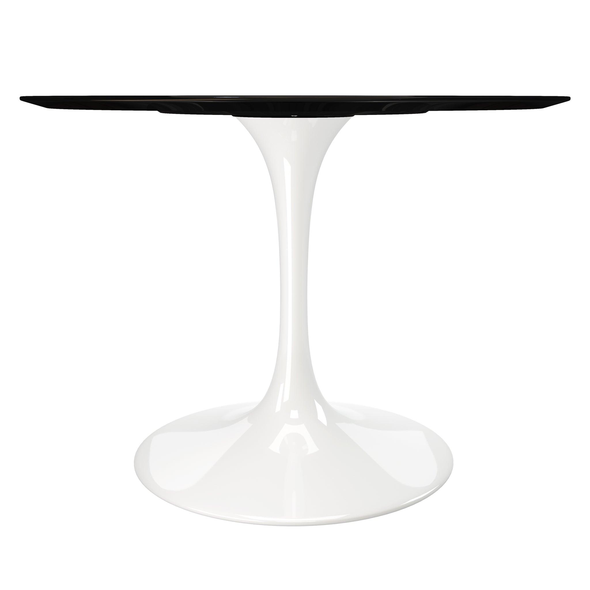 Modholic Tulip Fiberglass Dining Table, Round White Base