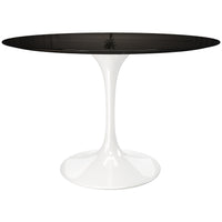 Modholic Tulip Fiberglass Dining Table, Round White Base