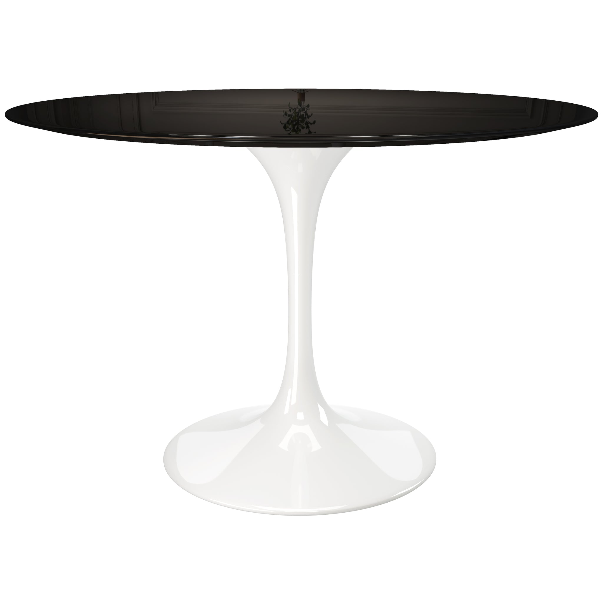 Modholic Tulip Fiberglass Dining Table, Round White Base