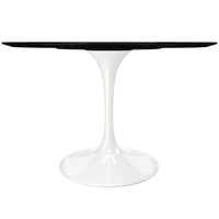 Modholic Tulip Fiberglass Dining Table, Round White Base