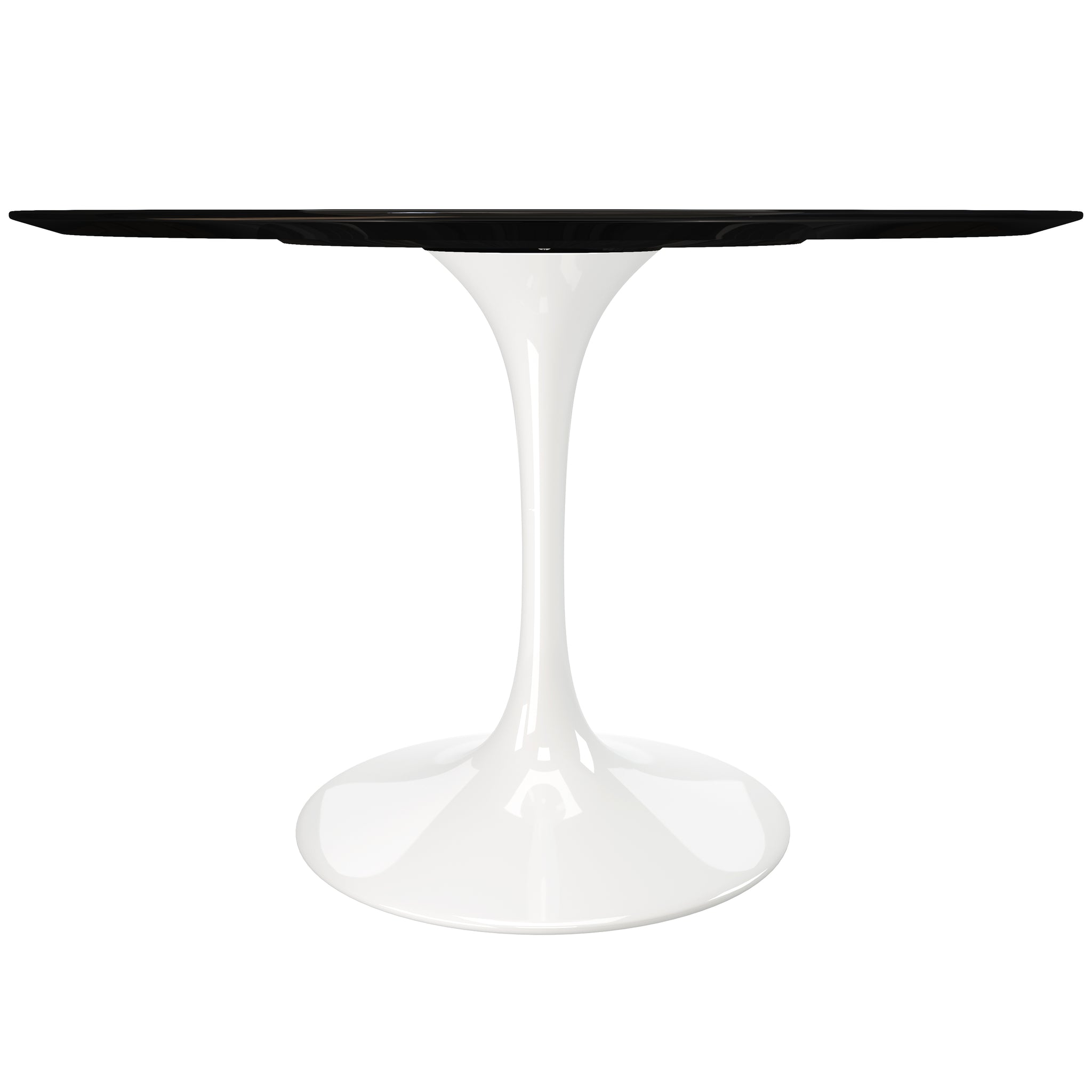 Modholic Tulip Fiberglass Dining Table, Round White Base
