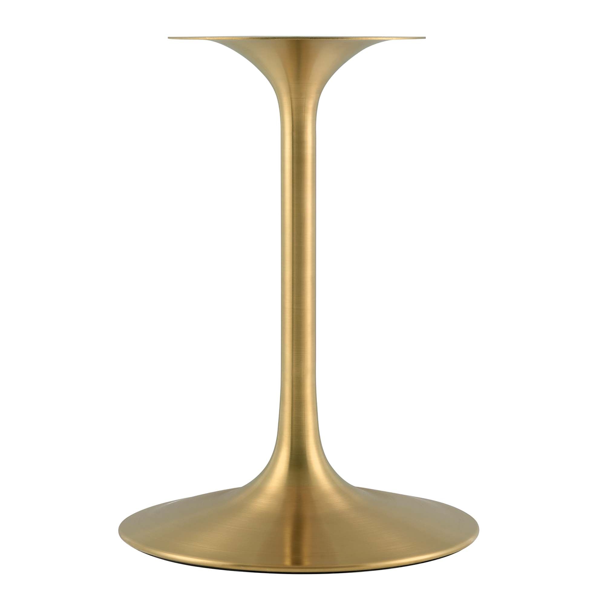 Modholic Tulip Marble Dining Table, Round - Gold Base