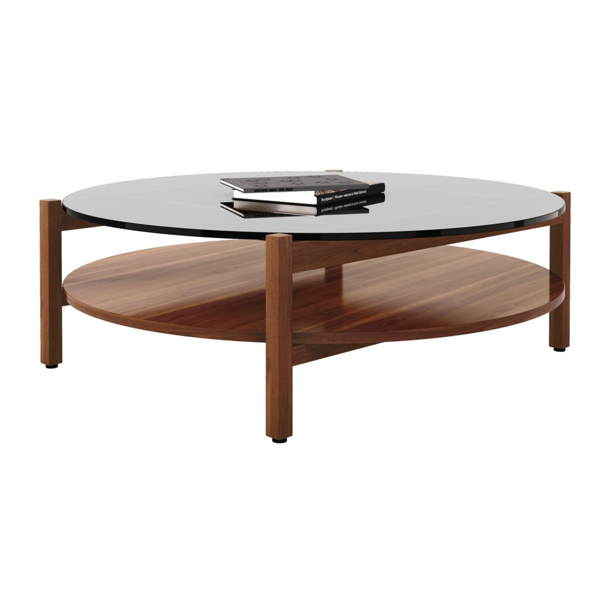 Modholic Oslo Coffee Table, 39" Round, Dark Walnut