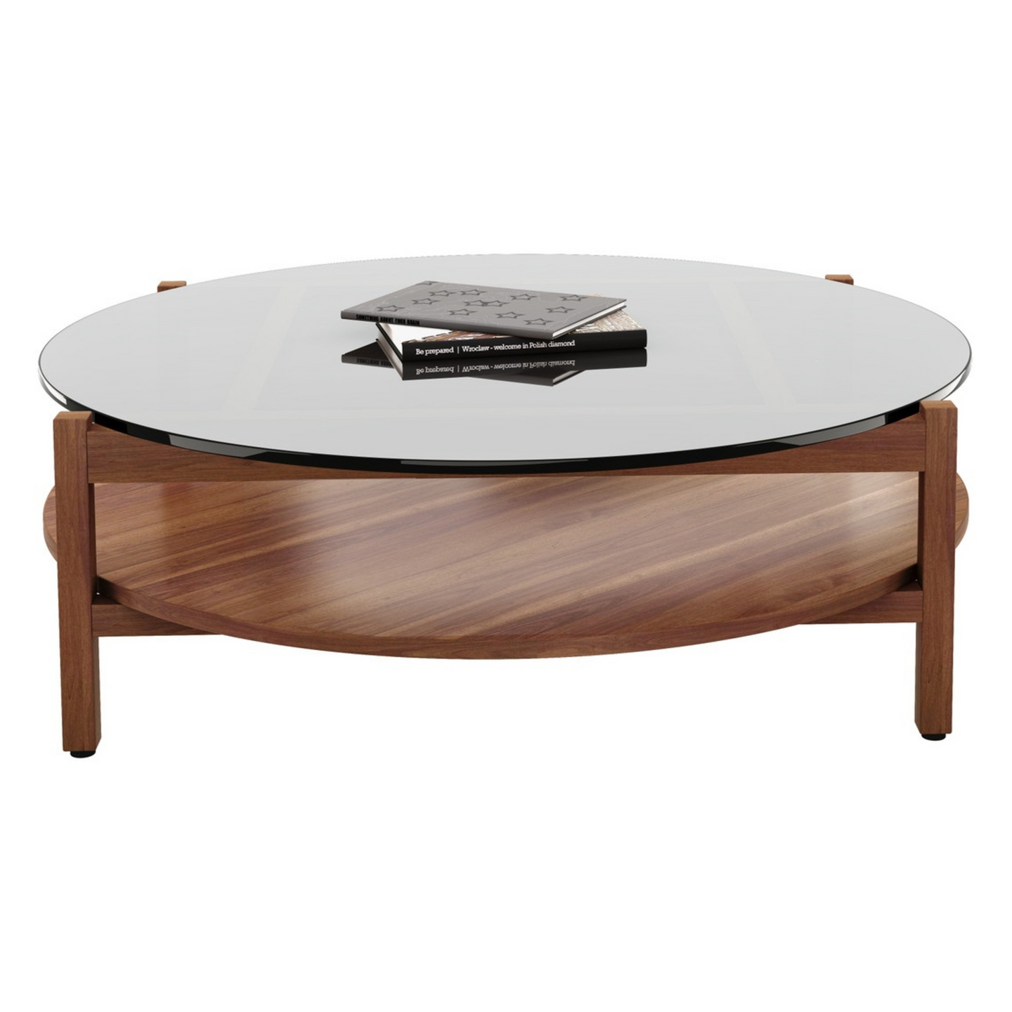 Modholic Oslo Coffee Table, 39" Round, Dark Walnut