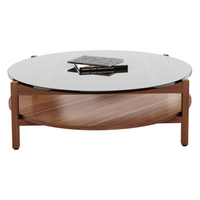 Modholic Oslo Coffee Table, 39" Round, Dark Walnut