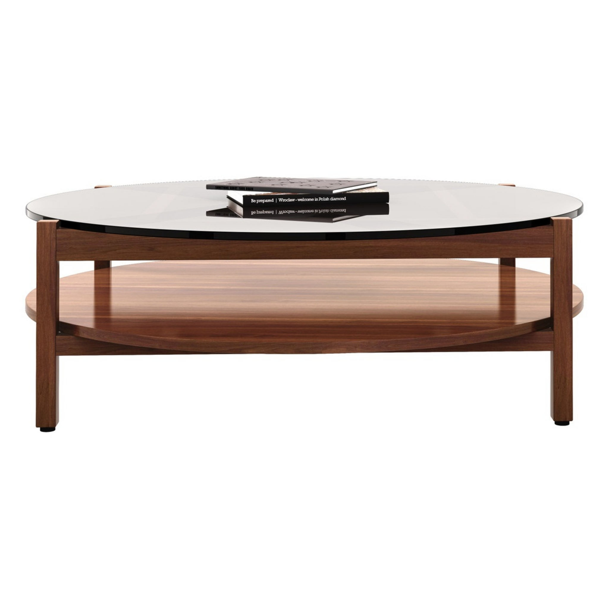 Modholic Oslo Coffee Table, 39" Round, Dark Walnut