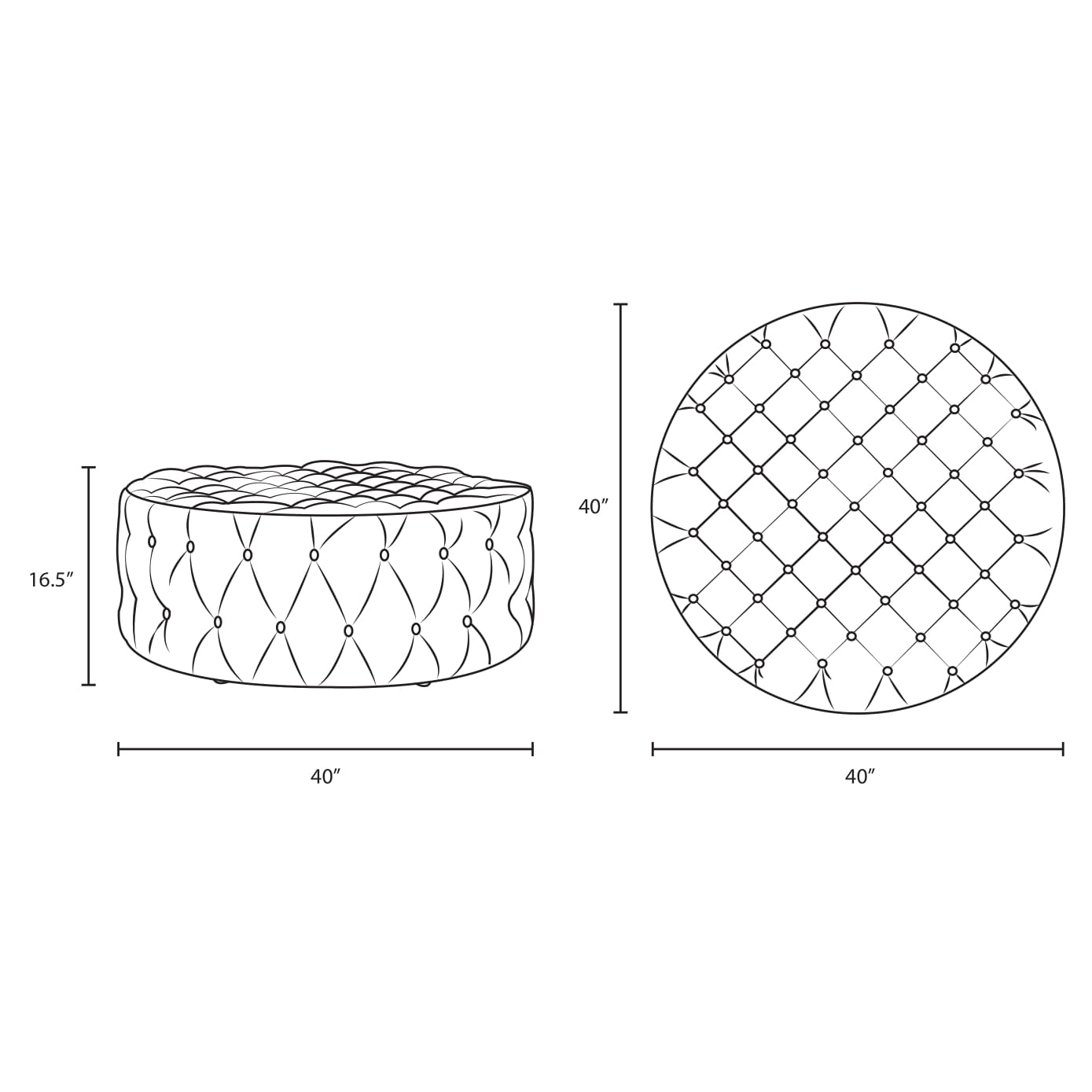 Amour Upholstered Fabric Ottoman