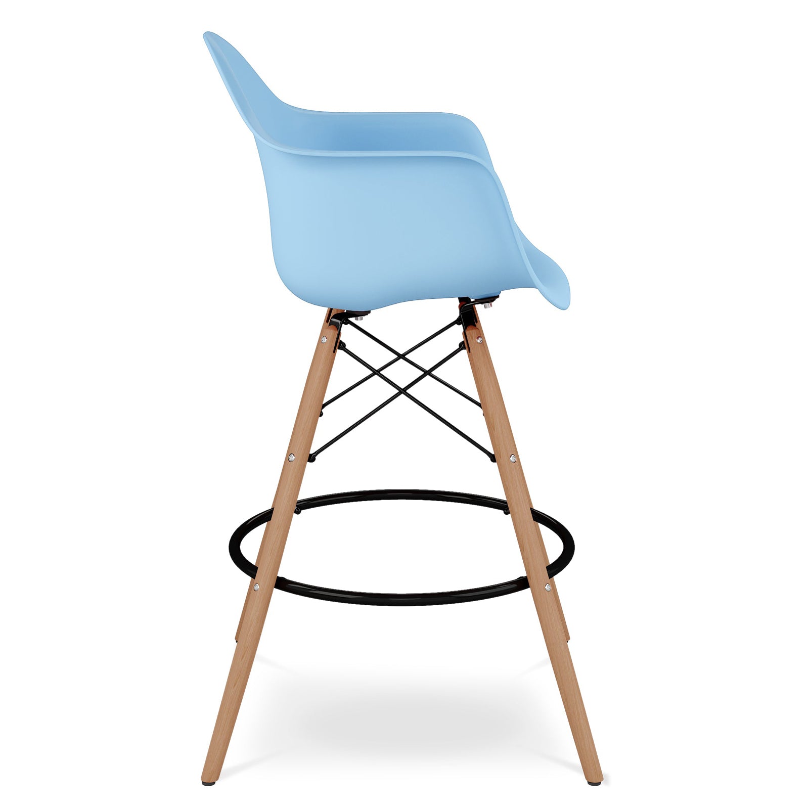 Pyramid Plastic Counter Stool with Arms
