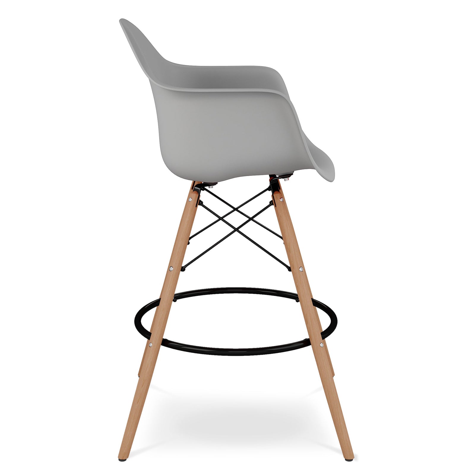 Pyramid Plastic Counter Stool with Arms