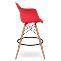 Pyramid Plastic Counter Stool with Arms