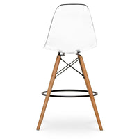 Set of 2 Plastic Chairs Counter Stool, Clear