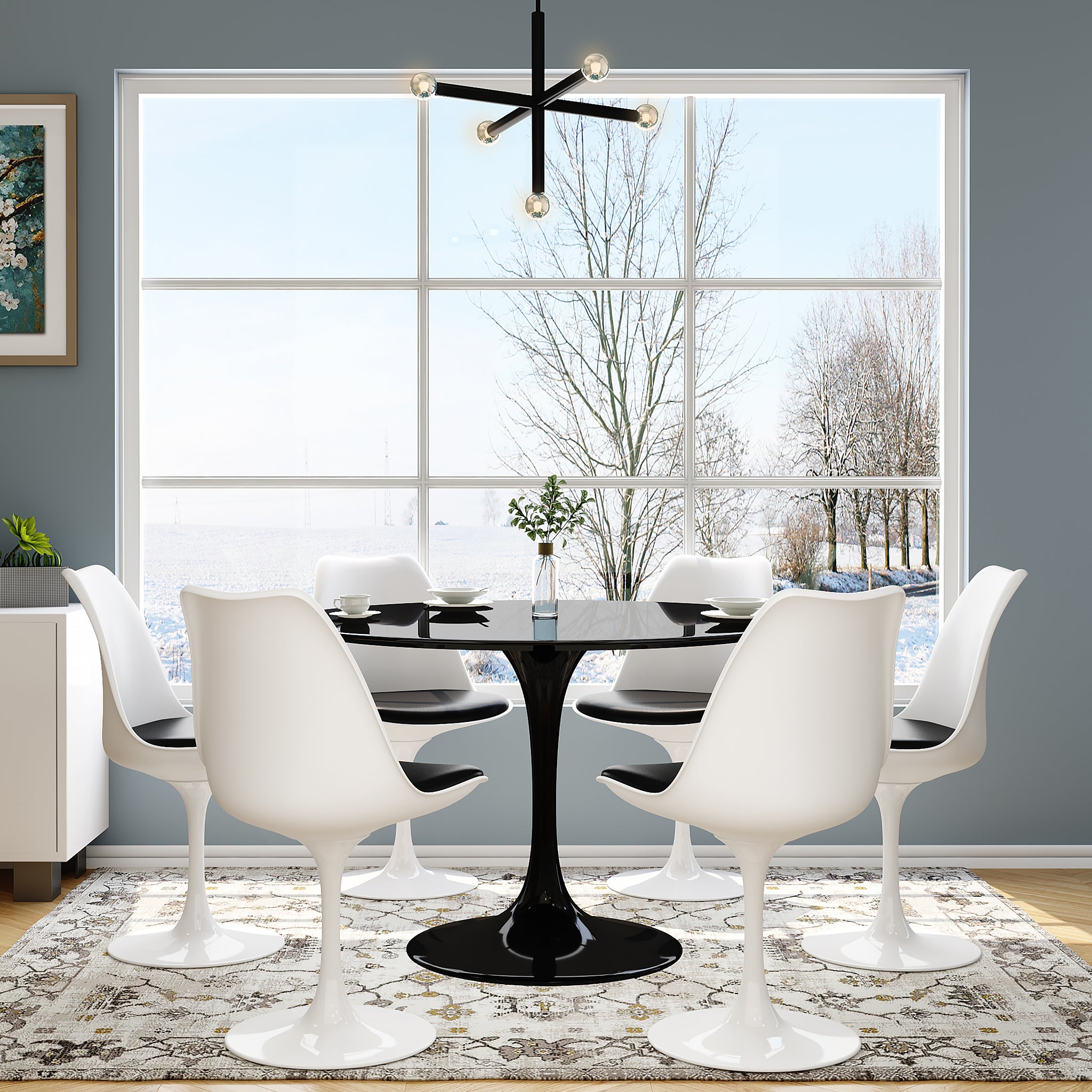 Modholic Tulip Fiberglass Dining Table, Round
