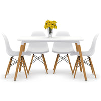 Vincent White Dining Set, Eiffel Chairs