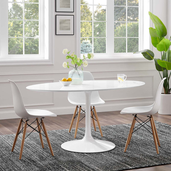 Tulip Oval Wood Top Dining Table