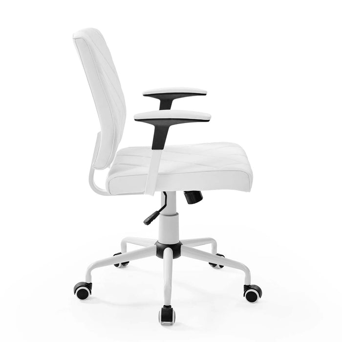 Lattice Vinyl Office Chair, White