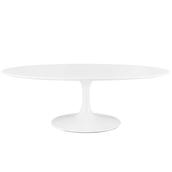 Tulip 48" Oval-Shaped Wood Top Coffee Table