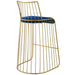 Rivulet Gold Stainless Steel Velvet Bar Stool