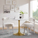 Tulip Round Wood Top Dining Table With Gold Base