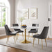 Tulip Round Artificial Marble Top Dining Table With Gold Base