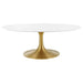 Tulip 42" Oval-Shaped Wood Top Coffee Table