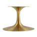 Tulip 42" Oval-Shaped Artificial Marble Coffee Table Gold Base