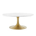 Tulip 36" Oval-Shaped Wood Top Coffee Table