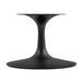 Tulip 42" Oval-Shaped Artificial Marble Coffee Table Black Base