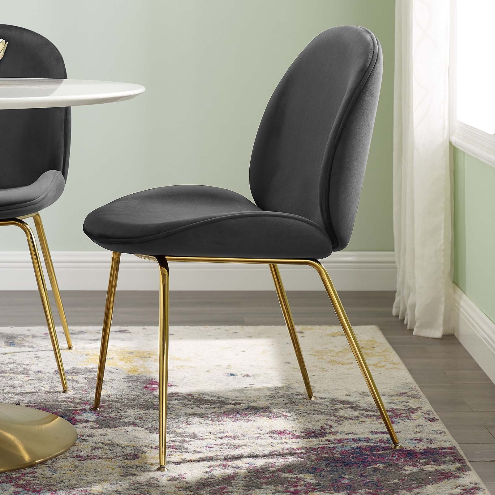 Scoop Dining Chair with Steel Legs