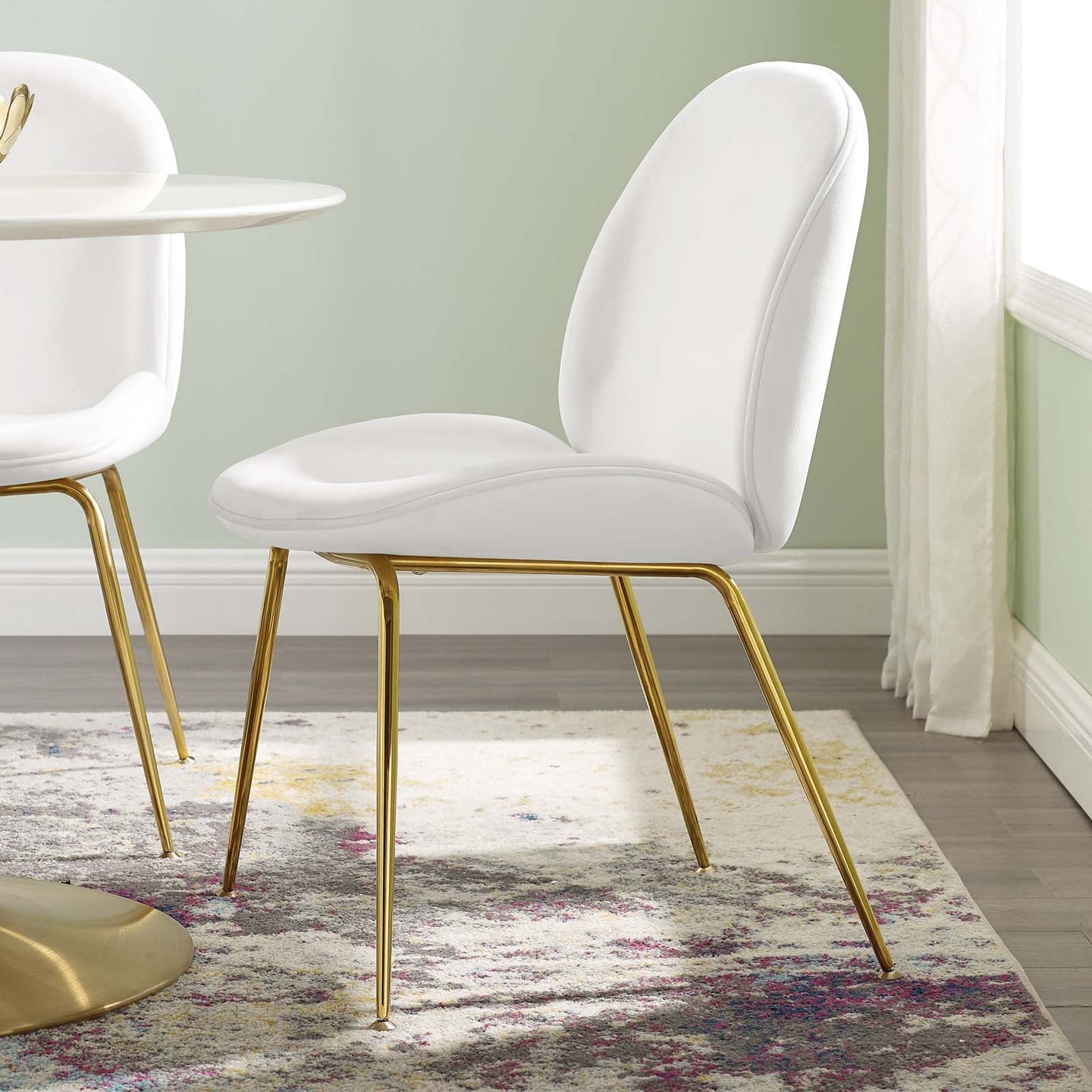 Scoop Dining Chair with Steel Legs