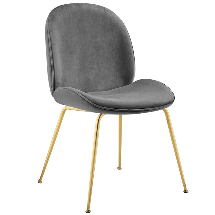 Scoop Dining Chair with Steel Legs