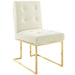 Privy Gold Stainless Steel Velvet Dining Chair