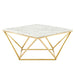 Vertex Gold Metal Stainless Steel Coffee Table