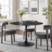 Tulip Round Artificial Marble Top Dining Tables, Black