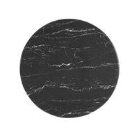Tulip 28" Round Artificial Marble Bar Table, Black
