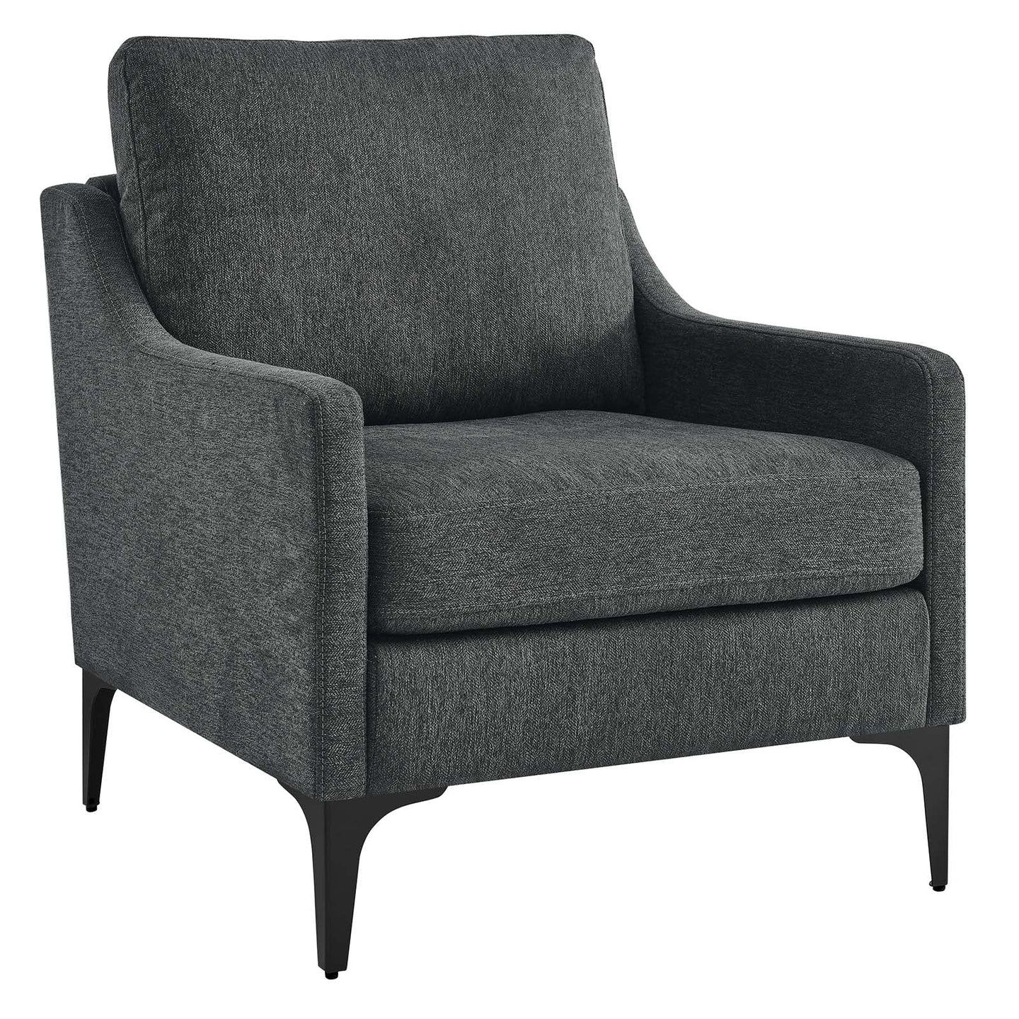 Corland Upholstered Fabric Armchair, Charcoal