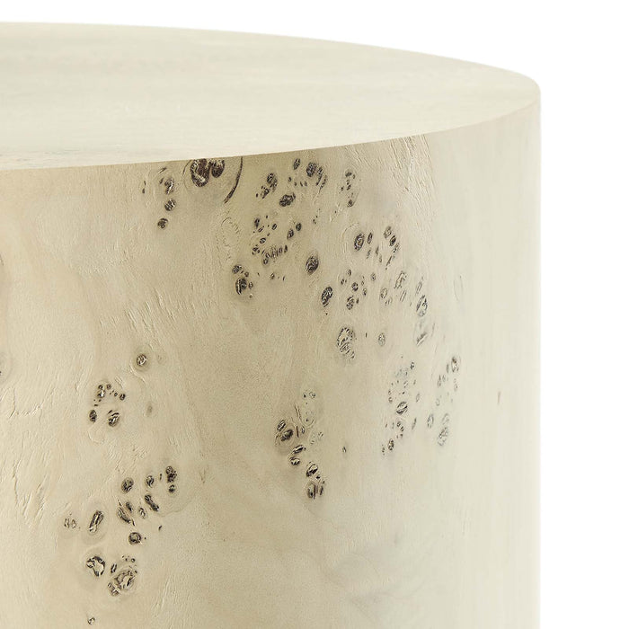 Cosmos 16" Round Burl Wood Side Table