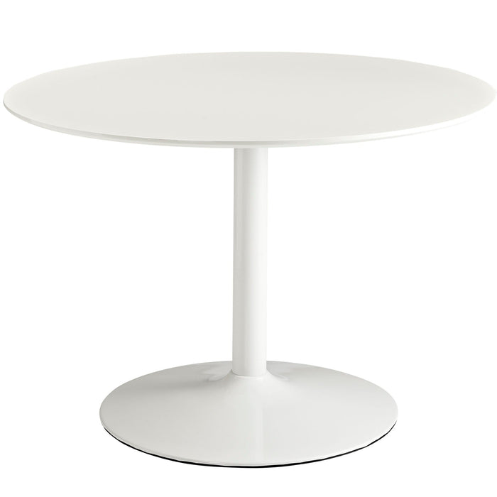 Volve Round Wood Top Dining Table In White
