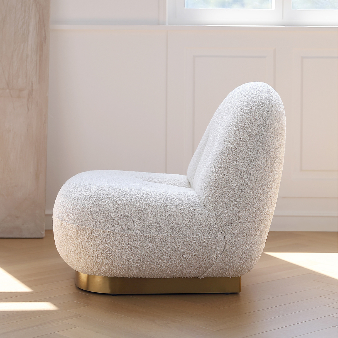 Modholic Breeze Boucle Chair, Gold