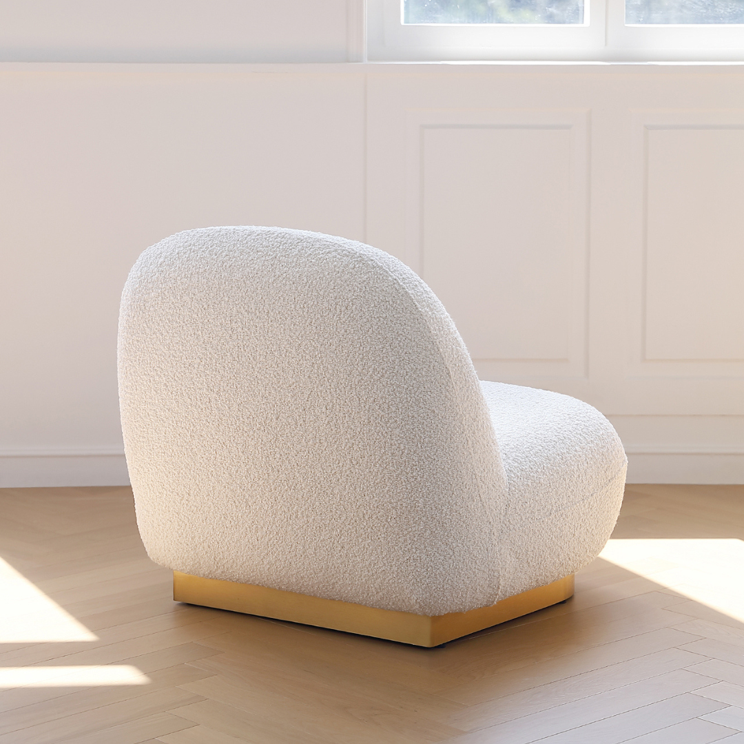 Modholic Breeze Boucle Chair, Gold